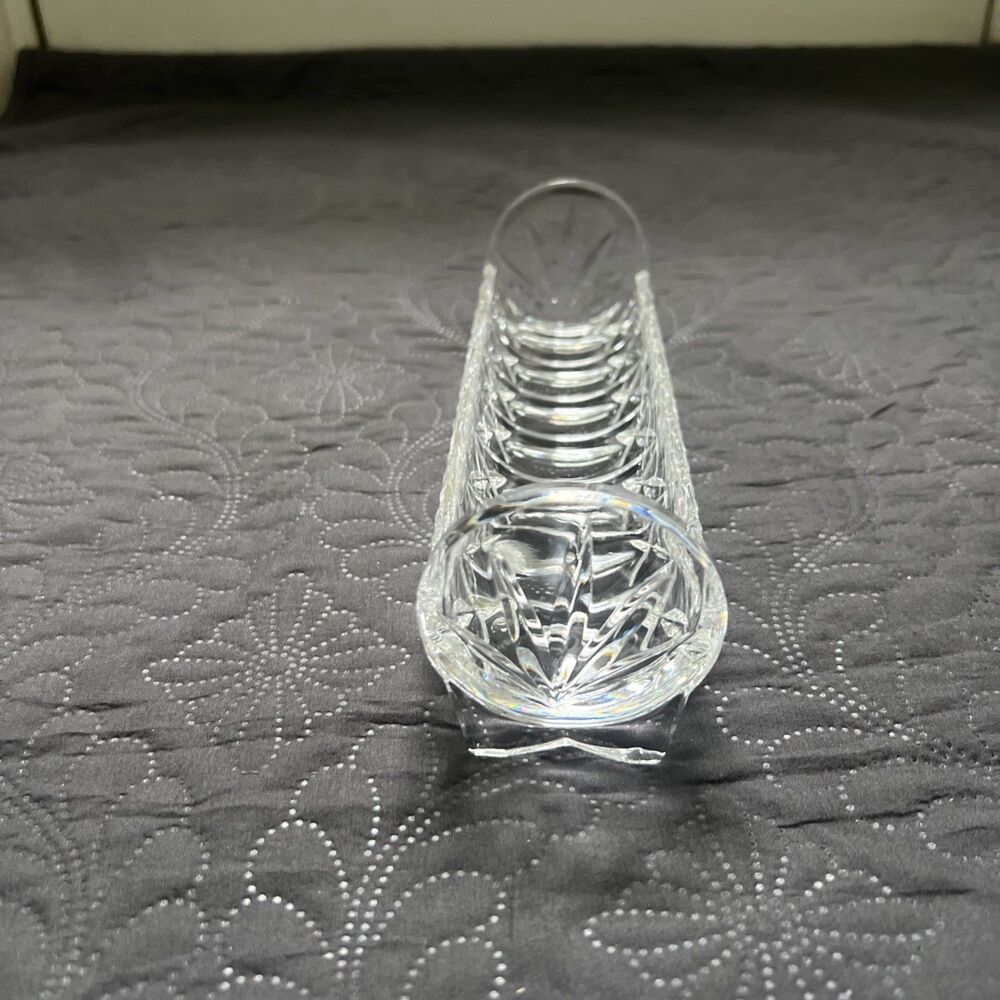 Lead Crystal Cracker Tray Water Biscuits Wafers Elegant Buffet Table Display 9” - Picture 5 of 11
